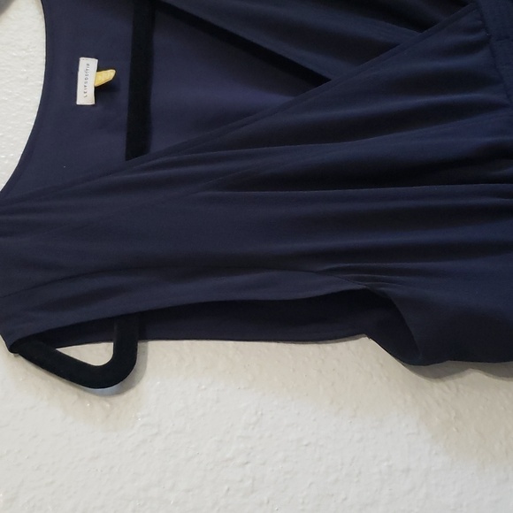 ANTHROPOLOGIE LEIFSDOTTIR Pleated Merle Dress, Color Navy Blue, Size 10P - Picture 6 of 14